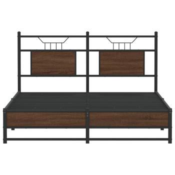 Bettgestell ohne Matratze Braun Eiche 140x190 cm Holzwerkstoff