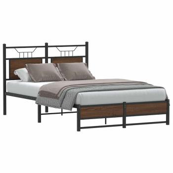 ARDEBO.de - Bettgestell ohne Matratze Braun Eiche 120x200 cm Holzwerkstoff