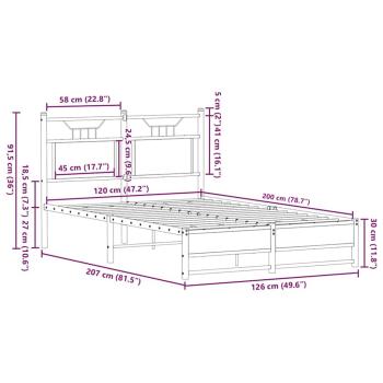 Bettgestell ohne Matratze Braun Eiche 120x200 cm Holzwerkstoff