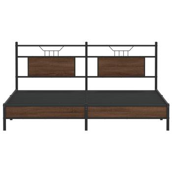 Bettgestell ohne Matratze Braun Eichen-Optik 183x203 cm