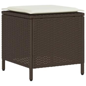 4-tlg. Garten-Sofagarnitur mit Kissen Braun Poly Rattan