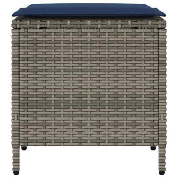 4-tlg. Garten-Sofagarnitur mit Kissen Grau Poly Rattan