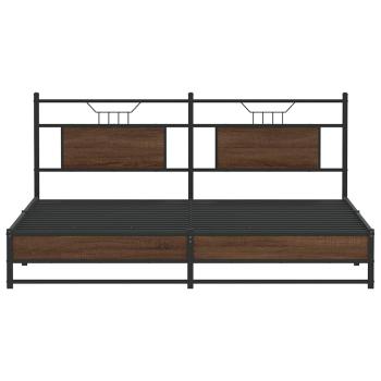 Metallbett ohne Matratze Braun Eichen-Optik 180x200 cm