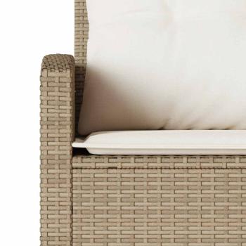 6-tlg. Garten-Sofagarnitur mit Kissen L-Form Beige Poly Rattan