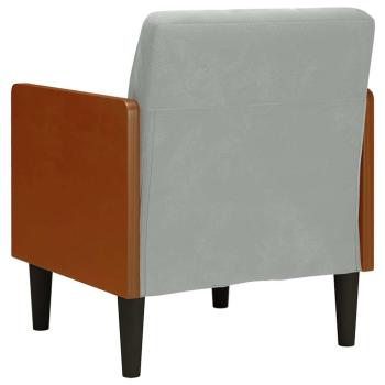 Sessel mit Armlehnen Hellgrau 55 cm Samt