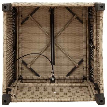 Gartensessel mit Beistelltisch Verstellbar Beige Poly Rattan