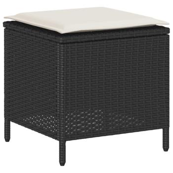 6-tlg. Garten-Sofagarnitur mit Kissen Schwarz Poly Rattan