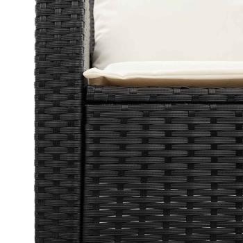 6-tlg. Garten-Sofagarnitur mit Kissen Schwarz Poly Rattan