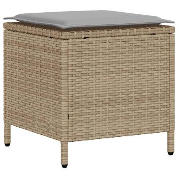 6-tlg. Garten-Sofagarnitur mit Kissen Beige Poly Rattan