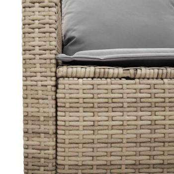 6-tlg. Garten-Sofagarnitur mit Kissen Beige Poly Rattan