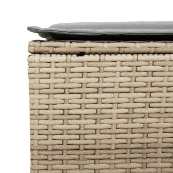 6-tlg. Garten-Sofagarnitur mit Kissen Beige Poly Rattan