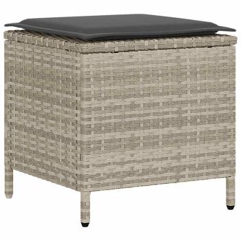 6-tlg. Garten-Sofagarnitur mit Kissen Hellgrau Poly Rattan