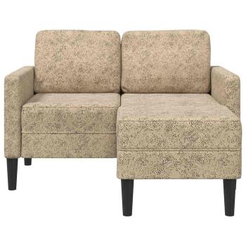 2-Sitzer-Sofa mit Chaiselongue L-Form Hellgrau 125cm Kunstleder