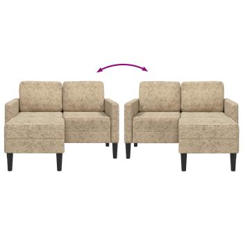 2-Sitzer-Sofa mit Chaiselongue L-Form Hellgrau 125cm Kunstleder