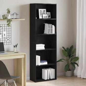 ARDEBO.de - Bücherregal Schwarz Eichen-Optik 60x30x189 cm Holzwerkstoff