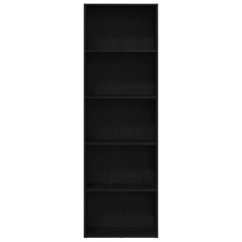 Bücherregal Schwarz Eichen-Optik 60x30x189 cm Holzwerkstoff