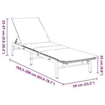 Sonnenliege mit Auflage Beige Poly Rattan