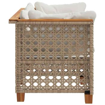 Garten-Ecksofas mit Kissen 2 Stk. Beige Poly Rattan
