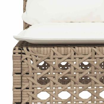 6-tlg. Garten-Sofagarnitur mit Kissen Beige Poly Rattan