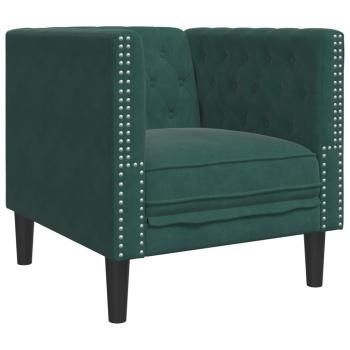 Chesterfield-Sessel Dunkelgrün Samt