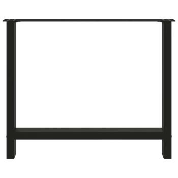 Couchtischbeine Schwarz 2 Stk. 90x(72-73) cm Stahl