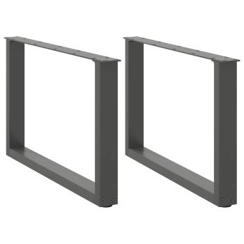 ARDEBO.de - Couchtischbeine U-Form 2 Stk. Anthrazit 60x(42-43) cm Stahl