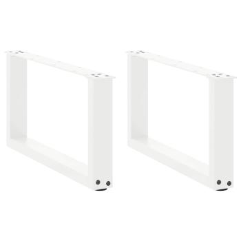 ARDEBO.de - Couchtischbeine U-Form 2 Stk. Weiß 60x(30-31) cm Stahl