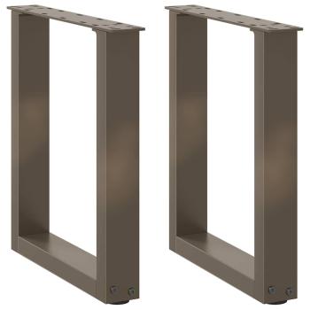 ARDEBO.de - Couchtischbeine U-Form 2 Stk. Naturstahl 38x(42-43) cm Stahl