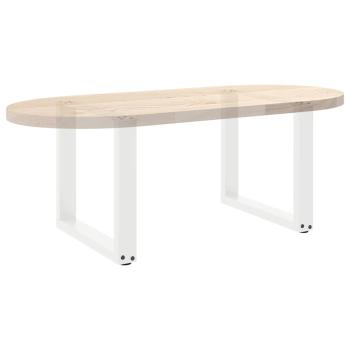 Couchtischbeine U-Form 2 Stk. Weiß 50x(42-43) cm Stahl