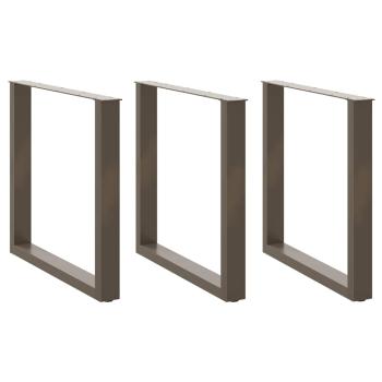 ARDEBO.de - Couchtischbeine U-Form 3 Stk. Naturstahl 80x(72-73) cm Stahl