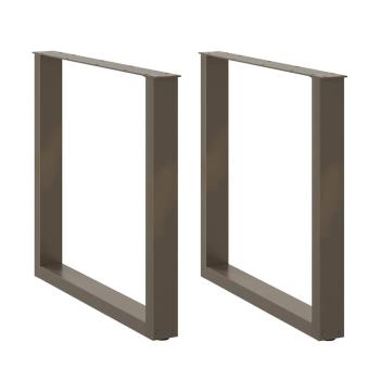 ARDEBO.de - Esstischbeine U-Form 2 Stk. Naturstahl 90x(72-73) cm Stahl