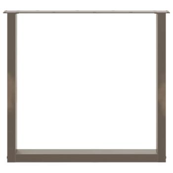 Esstischbeine U-Form 2 Stk. Naturstahl 90x(72-73) cm Stahl