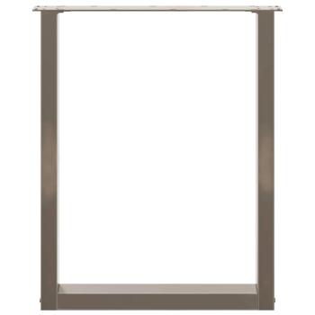 ARDEBO.de - Esstischbeine U-Form 2 Stk. Naturstahl 60x(72-73) cm Stahl