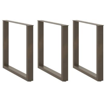 ARDEBO.de - Couchtischbeine U-Form 3 Stk. Naturstahl 90x(72-73) cm Stahl