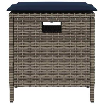 5-tlg. Garten-Essgruppe mit Kissen Grau Poly Rattan