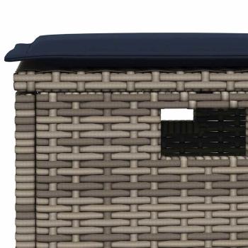 5-tlg. Garten-Essgruppe mit Kissen Grau Poly Rattan