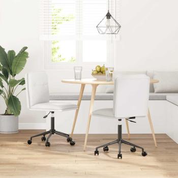 ARDEBO.de - Esszimmerstühle 2 Stk. Weiß Kunstleder