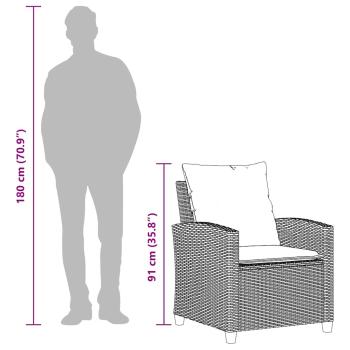 ARDEBO.de - 4-tlg. Garten-Sofagarnitur mit Kissen Schwarz Poly Rattan