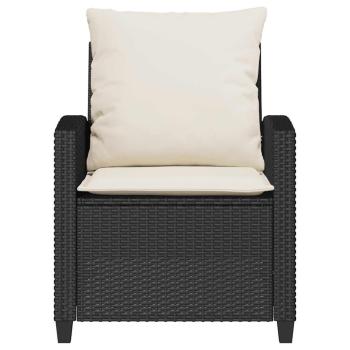 4-tlg. Garten-Sofagarnitur mit Kissen Schwarz Poly Rattan