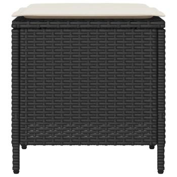 4-tlg. Garten-Sofagarnitur mit Kissen Schwarz Poly Rattan