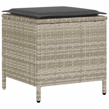 4-tlg. Garten-Sofagarnitur mit Kissen Hellgrau Poly Rattan