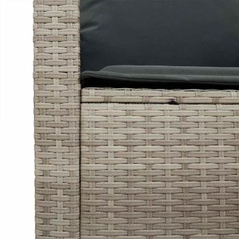 4-tlg. Garten-Sofagarnitur mit Kissen Hellgrau Poly Rattan