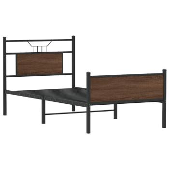 Bettgestell ohne Matratze Braun Eiche 75x190 cm Holzwerkstoff