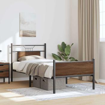 Bettgestell ohne Matratze Braun Eiche 75x190 cm Holzwerkstoff