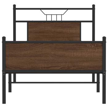 Bettgestell ohne Matratze Braun Eiche 75x190 cm Holzwerkstoff