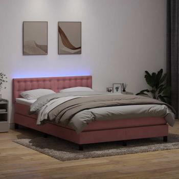 ARDEBO.de - Boxspringbett mit Matratze Rosa 160x220 cm Samt