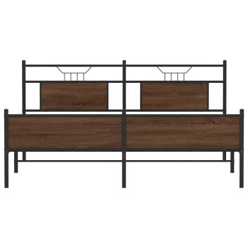 Metallbett ohne Matratze Braun Eichen-Optik 180x200 cm