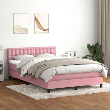 ARDEBO.de - Boxspringbett mit Matratze Rosa 160x220 cm Samt