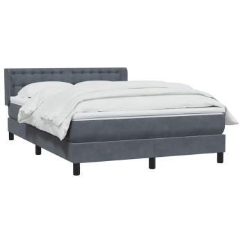 Boxspringbett mit Matratze Dunkelgrau 160x210 cm Samt