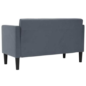 Zweisitzer-Sofa Dunkelgrau 111 cm Samt